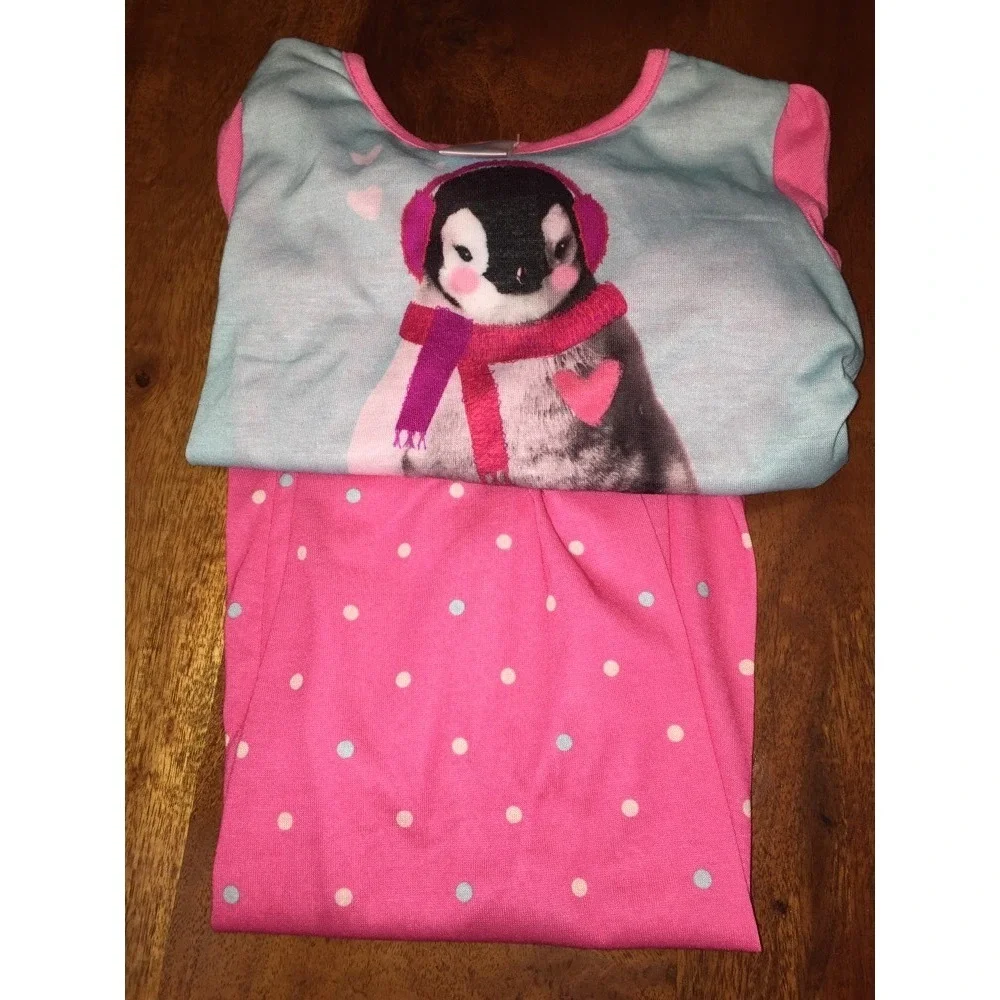 NWT Children's Place Girls 2 Piece Pajamas, Blue Pink Size 3T (AH)